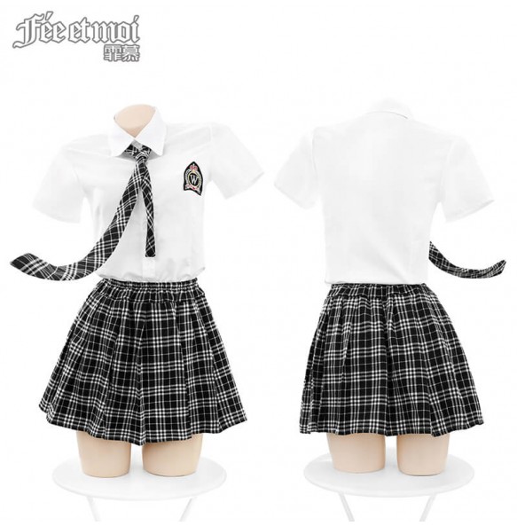FEE ET MOI College Style JK Uniform Suit (Black - White)